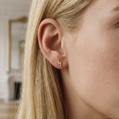 Boucles d’oreilles puce or, argent & clous d’oreille argent, or - puces - edora - 2