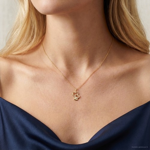 Collier femme coeur EDORA Vermeil jaune et oxydes EDOV670026ZB