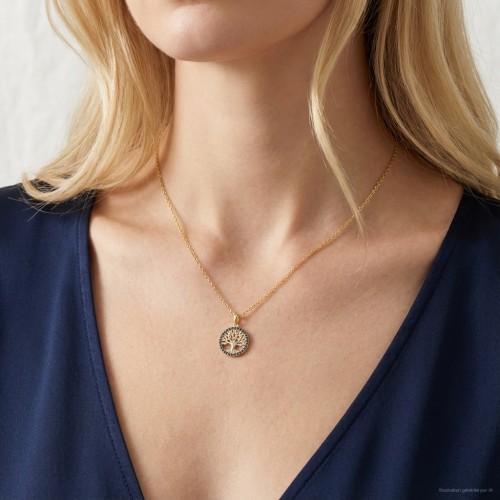 Collier Femme Arbre de Vie EDORA Plaqué Or et Oxydes EDO76700331