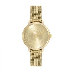 Montre femme olivia burton ultra slim florals acier doré 24000058 - analogiques - edora - 0