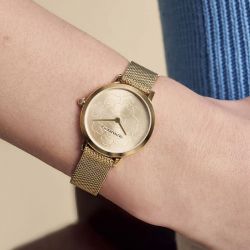 Montre femme olivia burton ultra slim florals acier doré 24000058 - analogiques - edora - 1