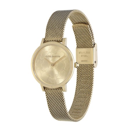 Montre femme olivia burton ultra slim florals acier doré 24000058 – analogiques