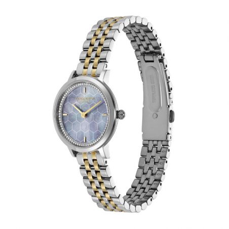 Montre femme olivia burton honeycomb ultra fine acier bicolore 24000264 – analogiques