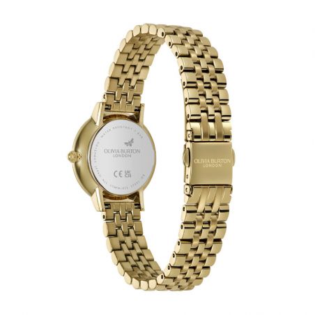 Montre femme olivia burton honeycomb ultra slim forest green acier doré 24000266 – analogiques