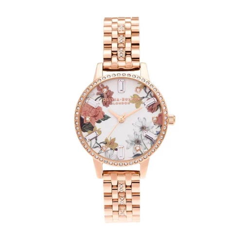 Montre Femme Olivia Burton Midi Rose Gold Sparkleacier acier doré rose OB16BF34