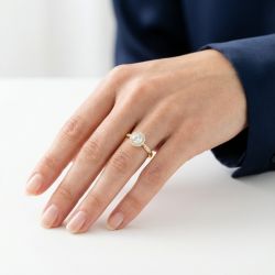 Bague Femme Solitaire EDORA Plaqué Or et Oxydes EDO76100069