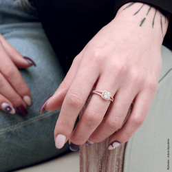 Bague femme edora vermeil jaune et oxydes edov610007zb - bagues-vermeil - edora - 1