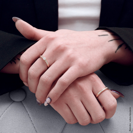 Bague homme & bague femme - bague argent, solitaire, or & or rose - bagues-vermeil - edora - 2