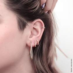 Boucles d'oreilles femme créoles EDORA Vermeil jaune et oxydes EDOV640022ZB