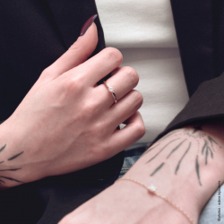 Bague femme solitaire EDORA Vermeil jaune et oxydes EDOV610019ZB