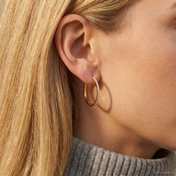 Boucles d'Oreilles Femme Créoles EDORA Plaqué Or et Oxydes EDO66400100