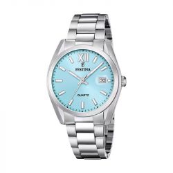 montre homme festina cadran bleu et acier F20707/2