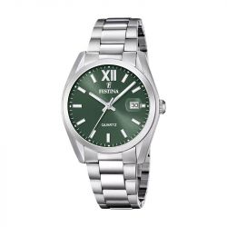 montre homme festina cadran vert et acier F20707/5