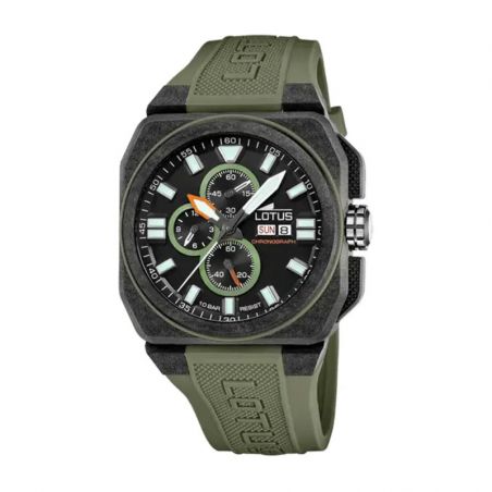 Montre homme chronographe lotus cadran noir et silicone kaki 18976/1 – chronographes