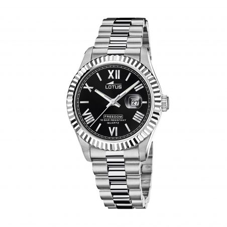 Montre homme lotus freedom cadran noir et acier gris 19002/5 – analogiques