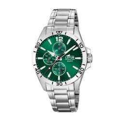 Montre homme Multifonction LOTUS cadran vert et acier 18812/7