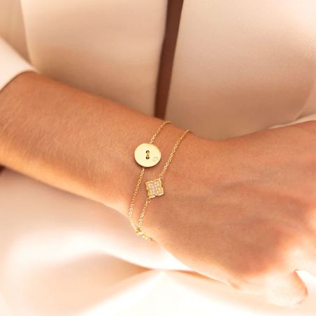 Bracelet or & argent, bracelet plaqué or, bracelet cuir & tissu - bracelets-acier - edora - 2