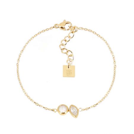 Bracelet or & argent, bracelet plaqué or, bracelet cuir & tissu - bracelets-acier - edora - 1