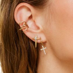 Boucles d'oreilles créoles ZAG Bijoux Capizzi doré SEC27750-01WHT