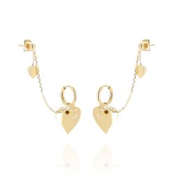 Boucles d'oreilles créoles ZAG Bijoux Chaka doré SEX26929-01WHT