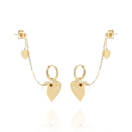 Boucles d'oreilles créoles zag bijoux chaka doré sex26929-01wht – boucles d'oreilles acier