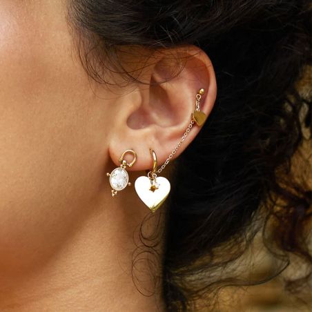 Boucles d'oreilles créoles ZAG Bijoux Chaka doré SEX26929-01WHT