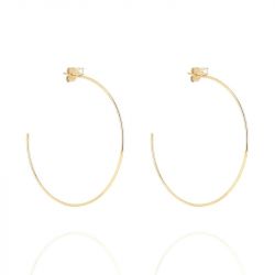 Boucles d'oreilles créoles ZAG Bijoux Romana doré SEC25611-01WHT