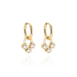 Boucles d'oreilles créoles ZAG Bijoux Ross doré SEC25607-01WHT