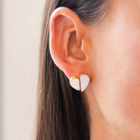 Boucles d'oreilles puces zag bijoux basilio doré sem25249-01sel – boucles d'oreilles acier