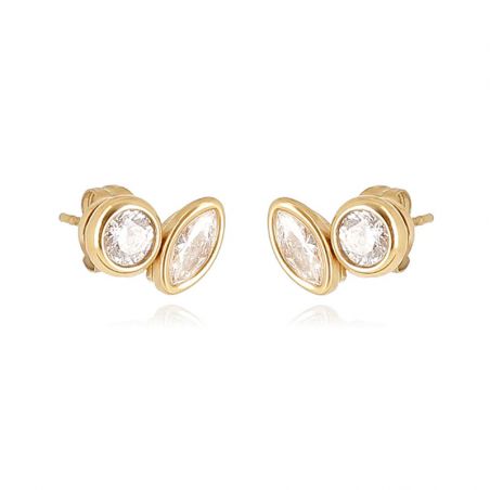 Boucles d'oreilles puces zag bijoux galatina doré sep27697-01wht – boucles d'oreilles acier