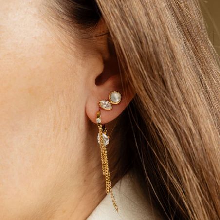 Boucles d'oreilles puces ZAG Bijoux Ruffano doré SEP27702-01SEL