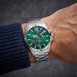 Montre homme Multifonction LOTUS cadran vert et acier 18812/7