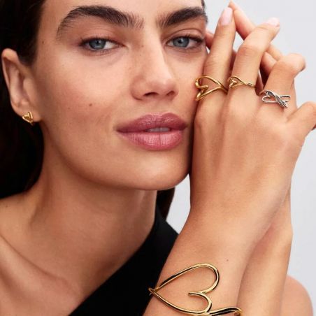 Bague femme PANDORA Cœur Organique Dorée petit modèle 164361C00