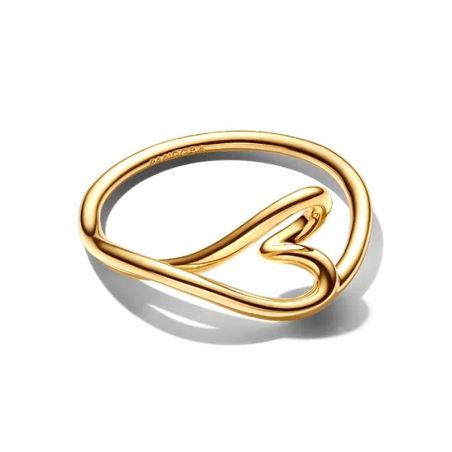Bague femme pandora cœur organique dorée petit modèle 164361c00 – bagues argent femme
