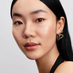 Boucles d'oreilles femme Petites Créoles pandora Cœur Organique Dorée 264359C00