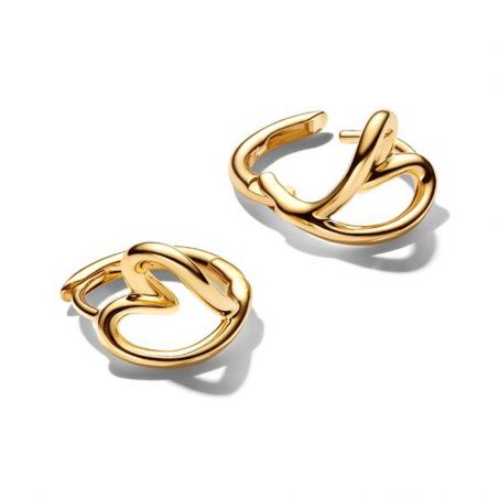 Boucles d'oreilles femme petites créoles pandora cœur organique dorée 264359c00 – créoles