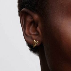 Boucles d'oreilles femme Puces PANDORA Cœur Organique Dorés 264393C00
