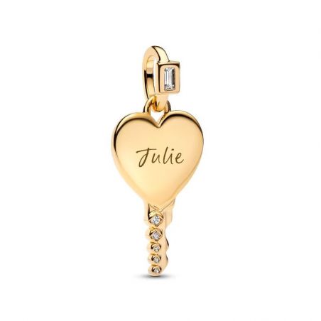 Pendentif femme pandora clé cœur gravable doré 364353c01 – pendentifs