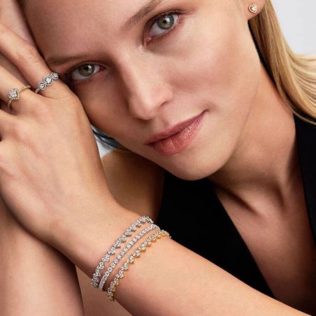 Bracelet or & argent, bracelet plaqué or, bracelet cuir & tissu - bracelet-argent-femme - edora - 2