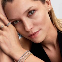 Bracelet femme PANDORA Cœurs Trios de Pierres 594390C01