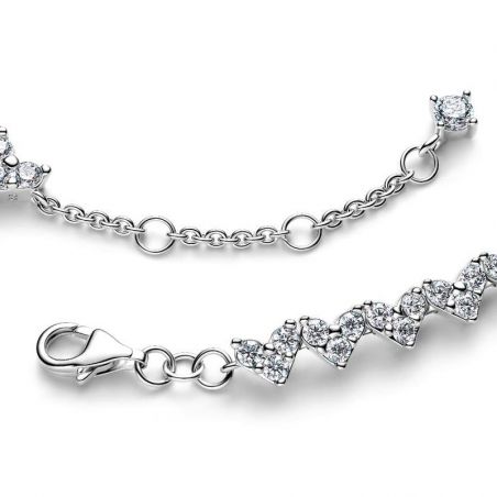 Bracelet femme pandora cœurs trios de pierres 594390c01 – bracelet argent femme