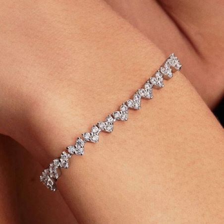 Bracelet femme pandora cœurs trios de pierres 594390c01 – bracelet argent femme