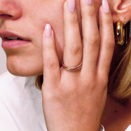 Bague femme alliance EDORA 3 ORS 18 carats entrelacée EDO2023233