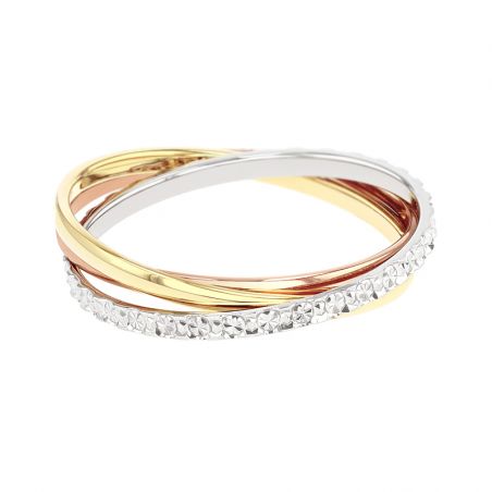 Bague femme alliance edora 3 ors 18 carats entrelacée edo2023233 – bagues de mariage