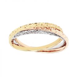 Bague femme alliance EDORA 3 ORS 18 carats entrelacés EDO2127833