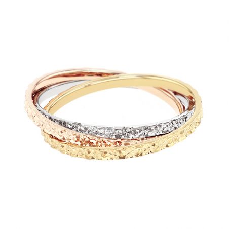 Bague femme alliance edora 3 ors 18 carats entrelacés edo2127833 – bagues de mariage
