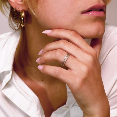 Bague femme alliance EDORA OR 18 carats bicolore confort EDO2127479
