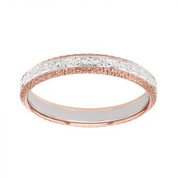 Bague femme alliance EDORA OR 18 carats bicolore diamantée EDO2125479