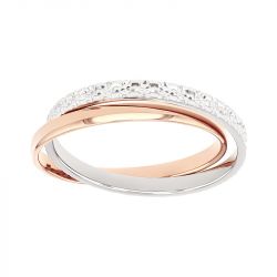 Bague femme alliance EDORA OR 18 carats bicolore entrelacée EDO2118939