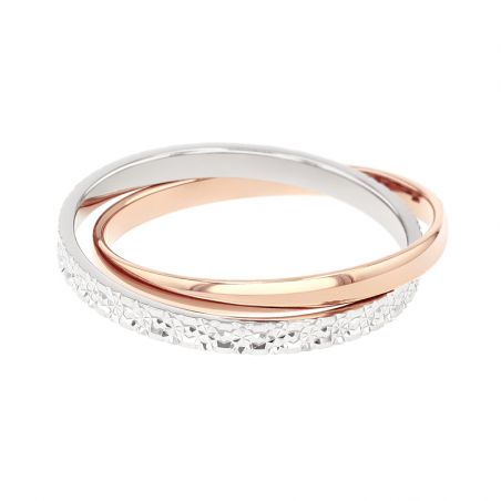 Bague femme alliance edora or 18 carats bicolore entrelacée edo2118939 – bagues de mariage